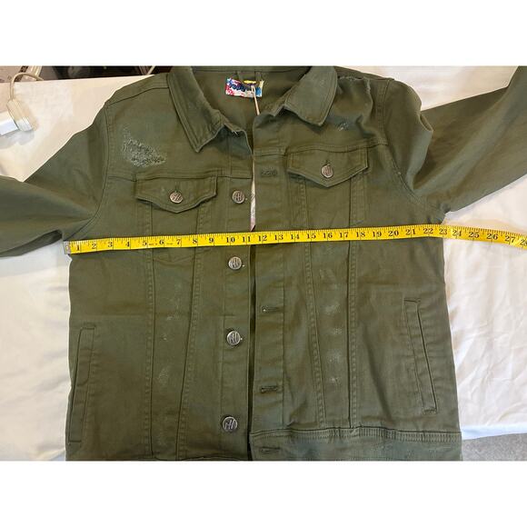 Olive Utility Denim Jacket Rugged Gift Ready Men’s Casual Layer XL - Picture 3 of 6